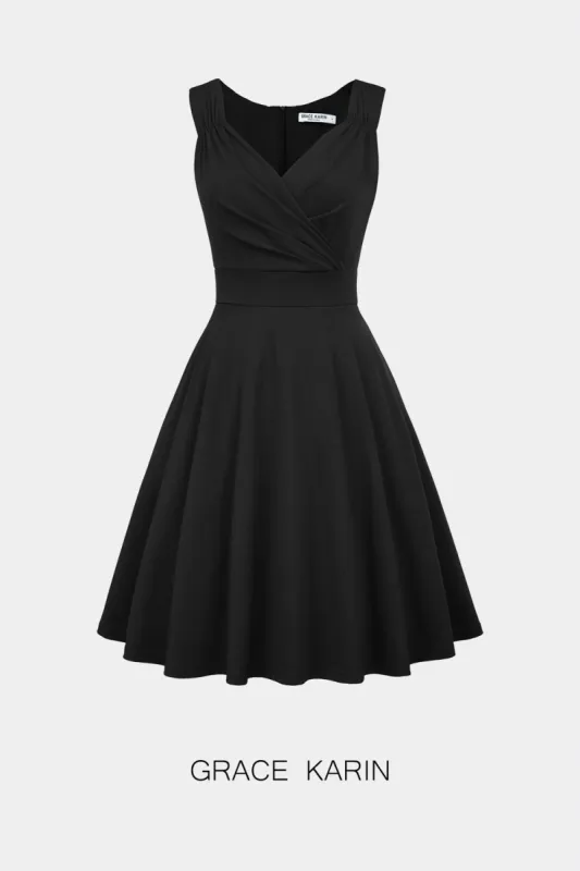 GRACE KARIN Sleeveless V-Neck Flared Dress sold by Grace Karin