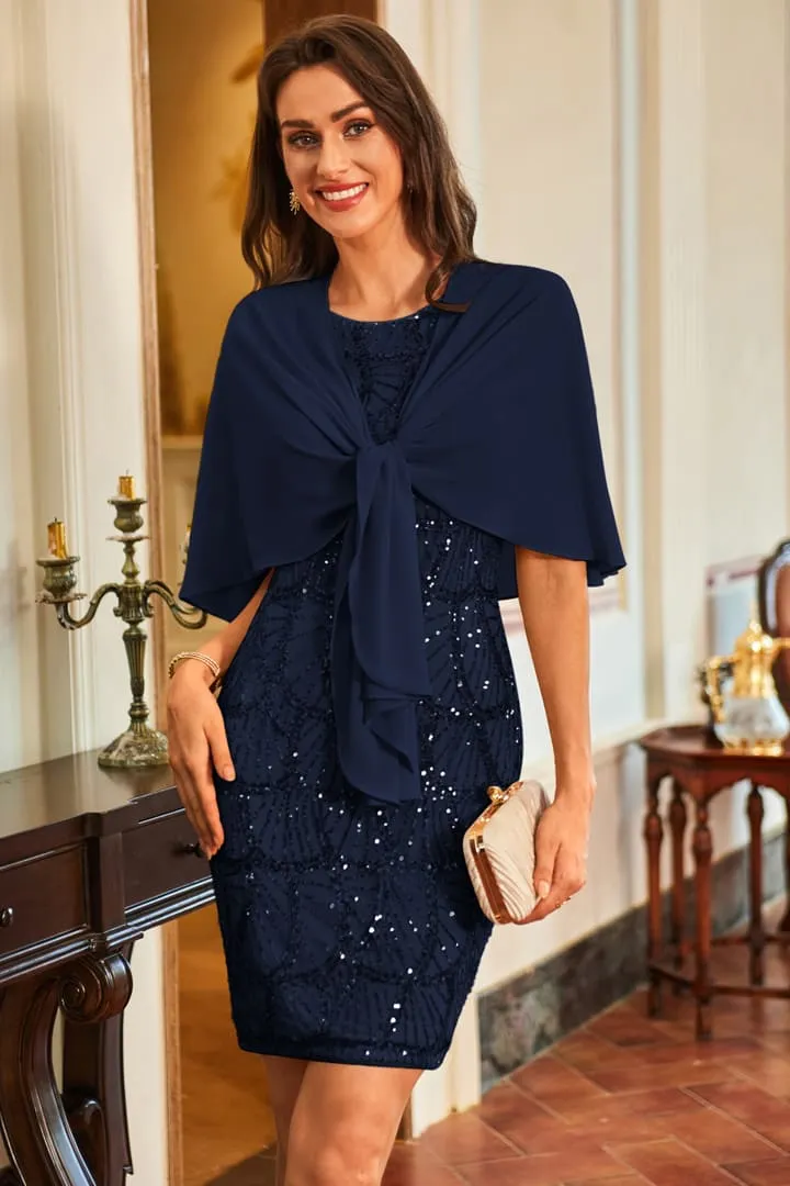Sequin Sundress Cocktail Dresses with Chiffon Shrug sold by Grace Karin product image thumbnail 5