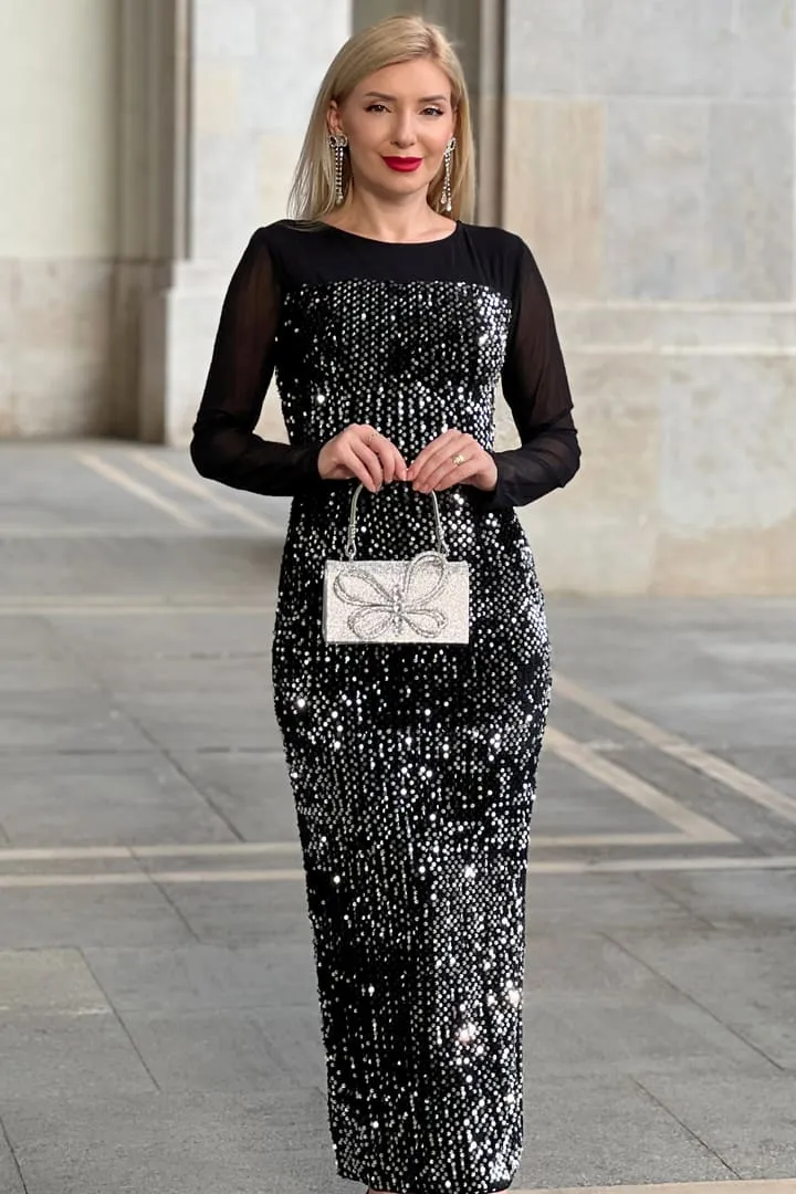 Sequin Velvet Long Sleeve Cocktail Maxi Dresses sold by Grace Karin