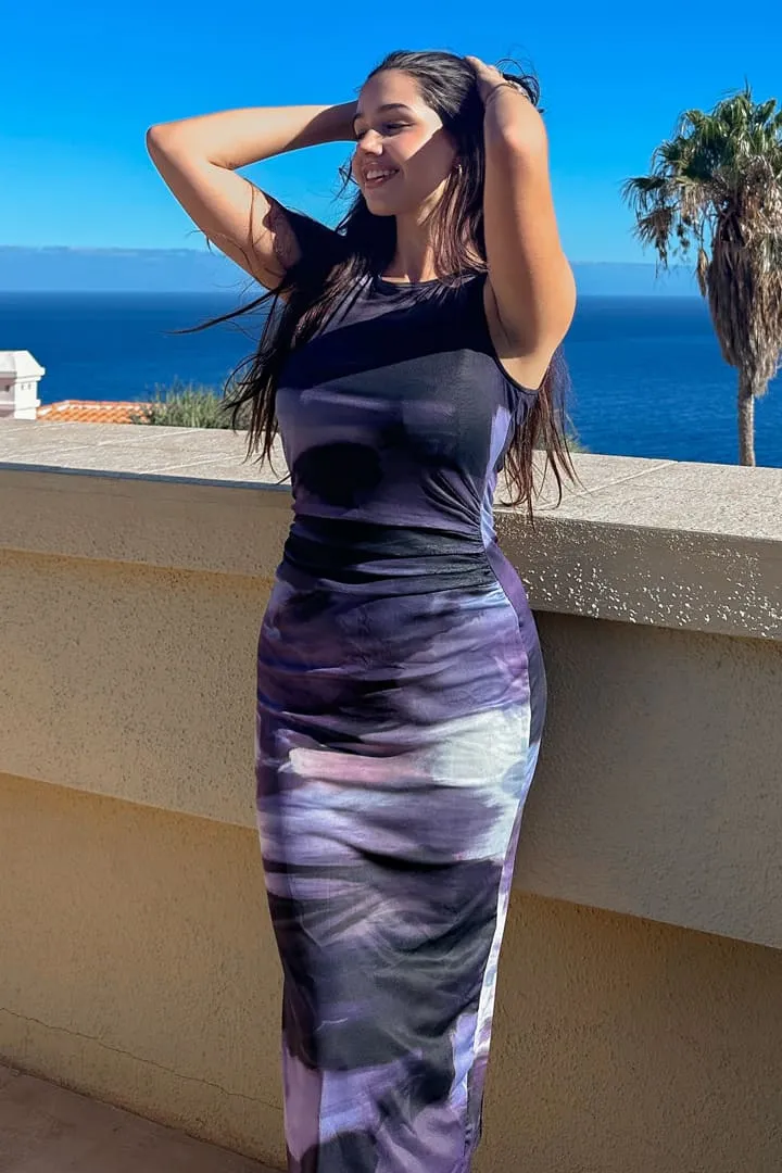 Casual Mesh Sleeveless Tie Dye Side Slit Bodycon Midi Dresses sold by Grace Karin product image thumbnail 2