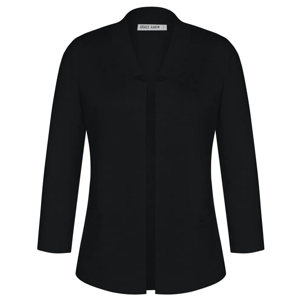 GK Women Stand Collar Cardigan 3/4 Sleeve Open Front Sweater Knitwear sold by Grace Karin product image thumbnail 3
