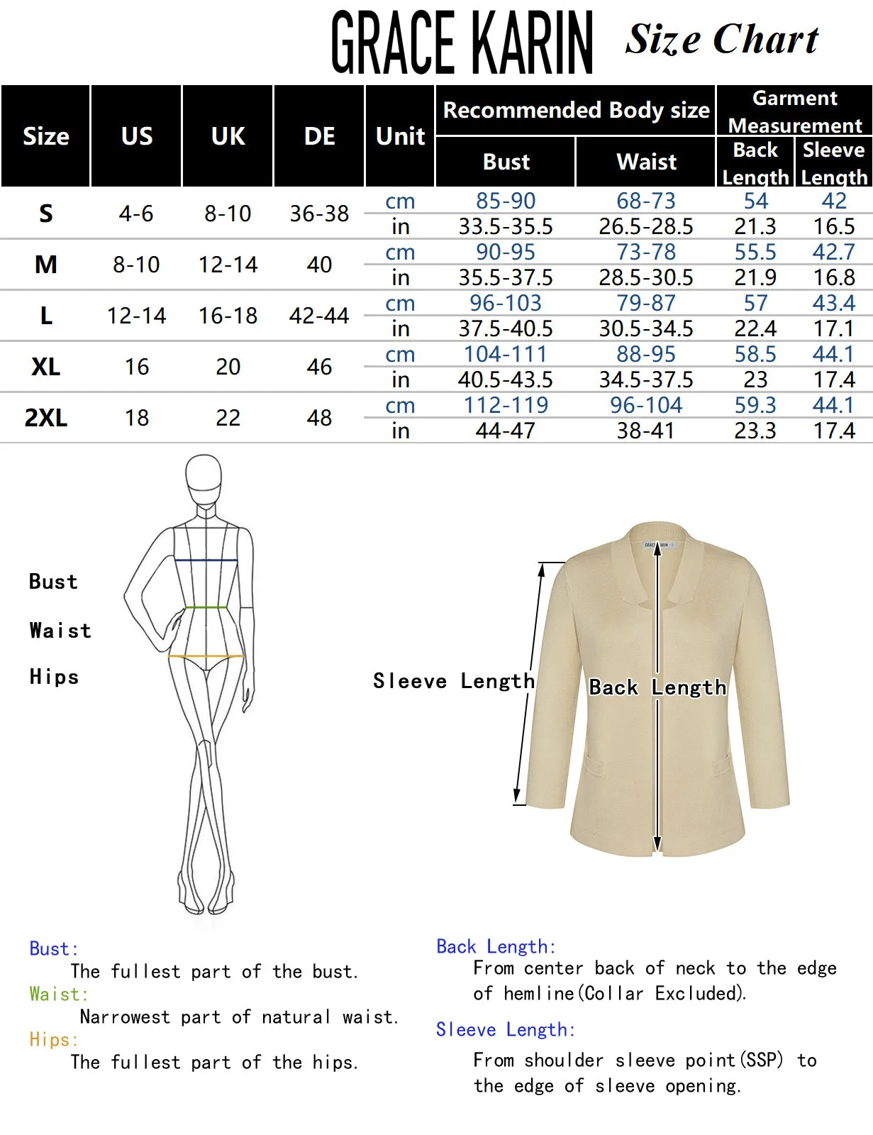 GK Women Stand Collar Cardigan 3/4 Sleeve Open Front Sweater Knitwear sold by Grace Karin product image thumbnail 2