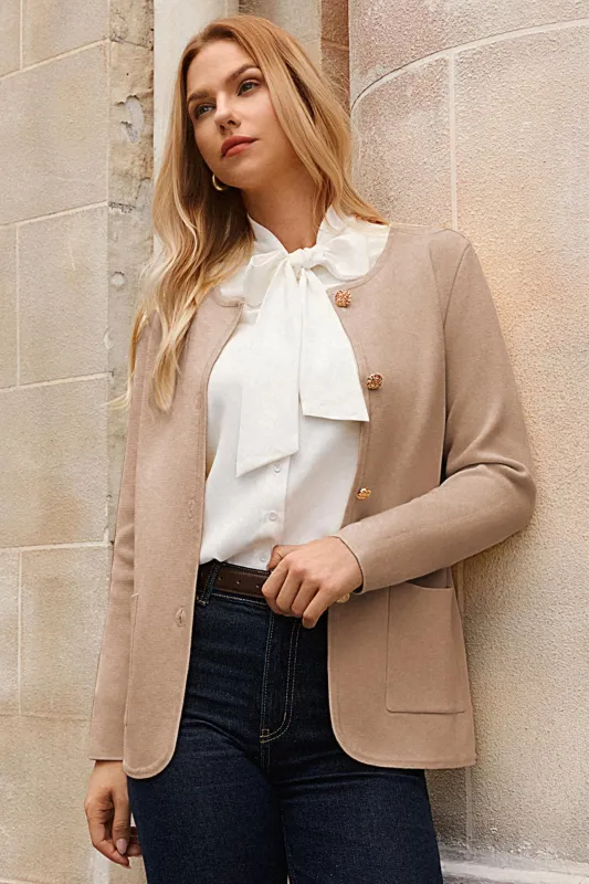 GK Women Regular Fit Cardigan Long Sleeve Crew Neck Button-up Sweater sold by Grace Karin