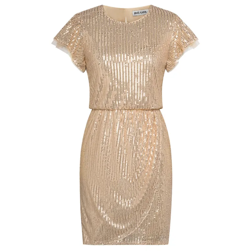 Sequin Cap Sleeve Glitter Party Cocktail Dresses sold by Grace Karin