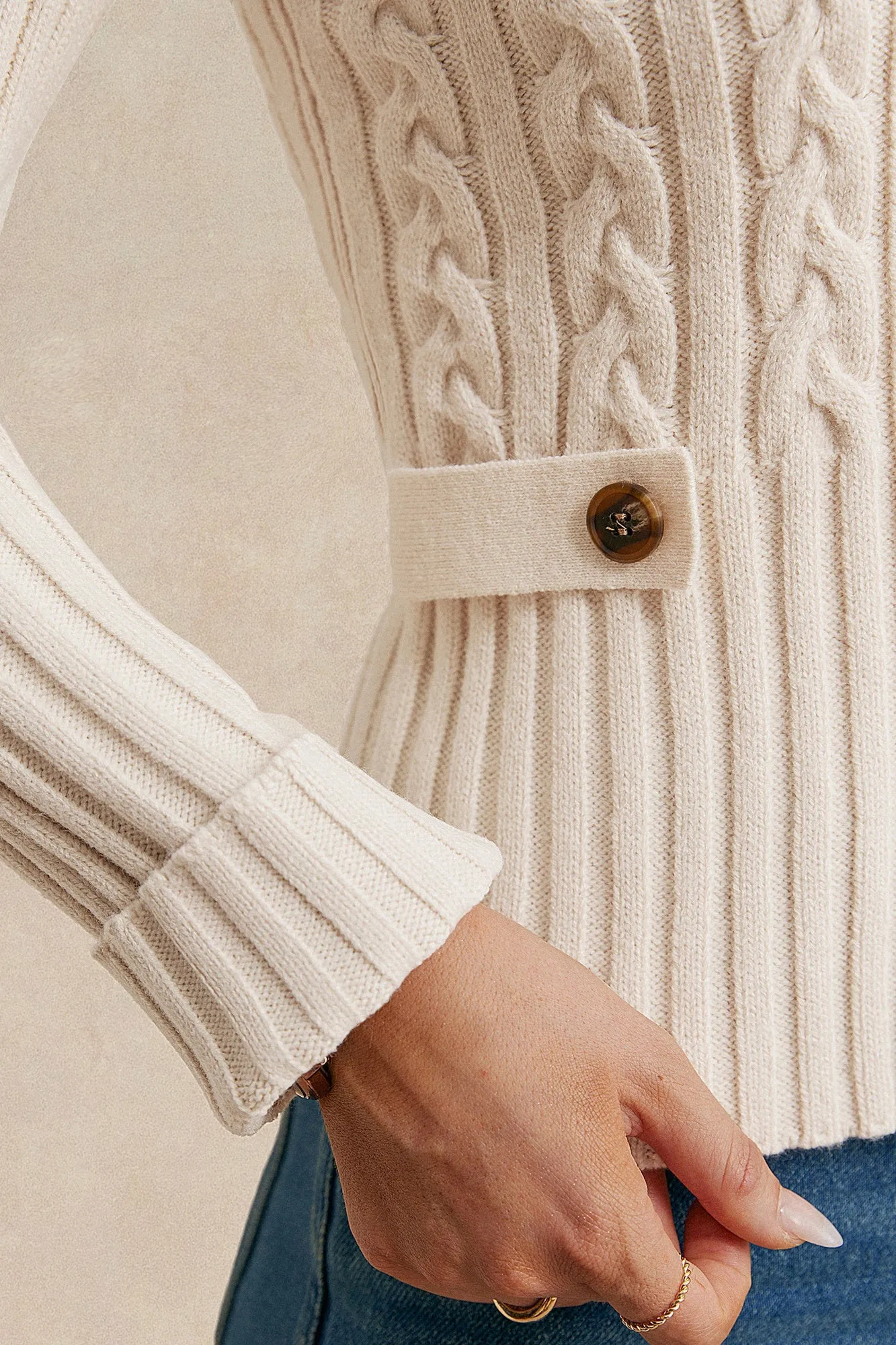 GK Women Fully Textured Cardigan Long Sleeve Stand Collar Button-up Sweater sold by Grace Karin product image thumbnail 5