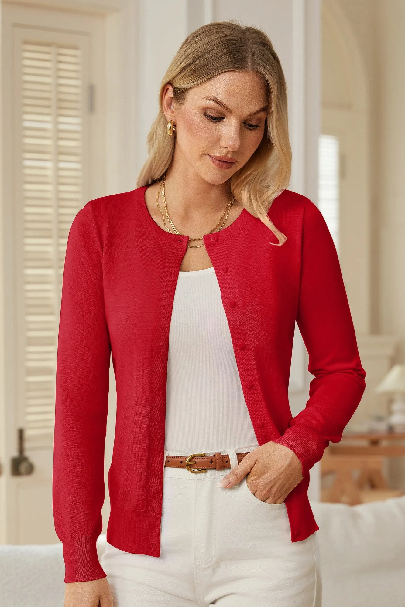 GK Women's Hot Long Sleeve Crew Neck Button Placket Knitwear Knitting Coat Tops sold by Grace Karin product image thumbnail 3