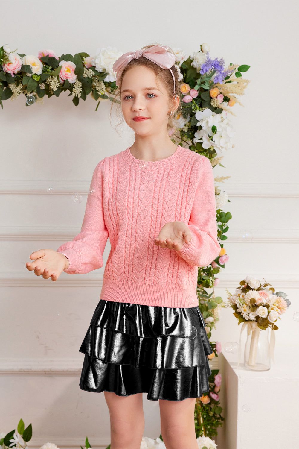 GRACE KARIN Kids Cable Knitted Sweater Little Girls Long Sleeve Knitwear sold by Grace Karin product image thumbnail 10