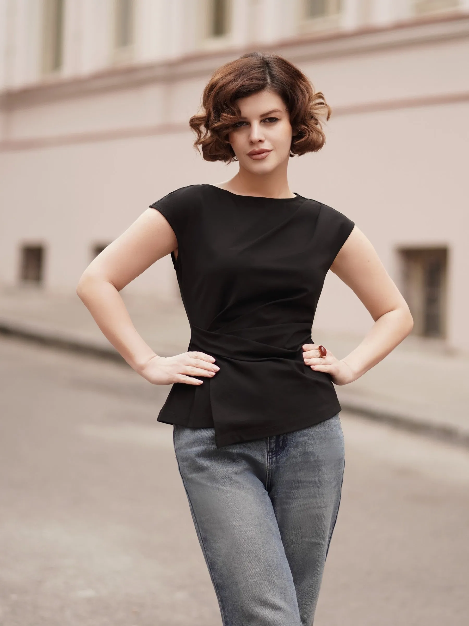 GK Women Ruched Tops OL Cap Sleeve Scoop Neck Pullover Tops sold by Grace Karin product image thumbnail 4