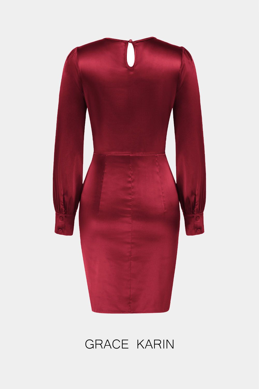 GRACE KARIN Long Sleeve Overlay Decorated Bodycon Dress sold by Grace Karin product image thumbnail 5