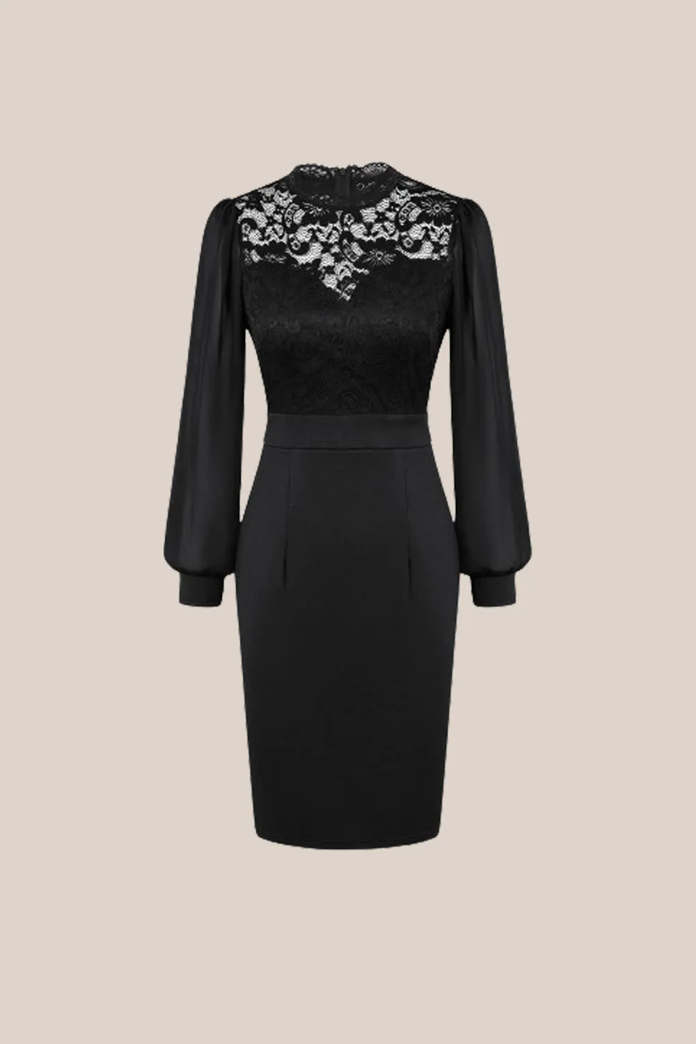 GRACE KARIN Women Lace Patchwork Party Dress Long Sleeve Crew Neck Bodycon Dress sold by Grace Karin product image thumbnail 5