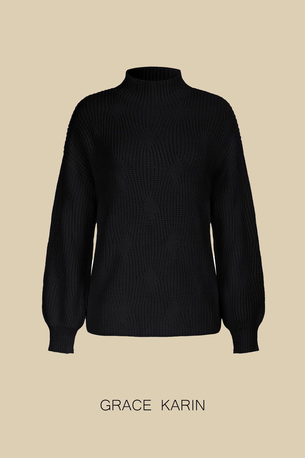 GK Women High Neck Sweater Long Sleeve Dropped Shoulder Pullover Jumper sold by Grace Karin product image thumbnail 9