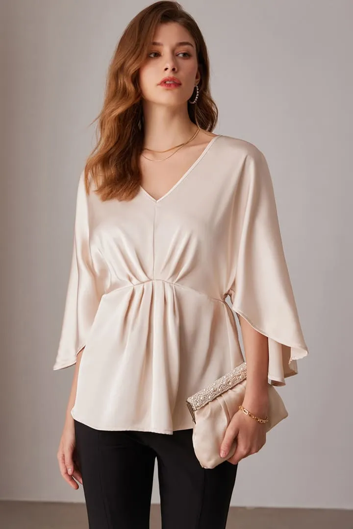 Satin Silk Peplum Ruffle 3/4 Sleeve Tops sold by Grace Karin product image thumbnail 3