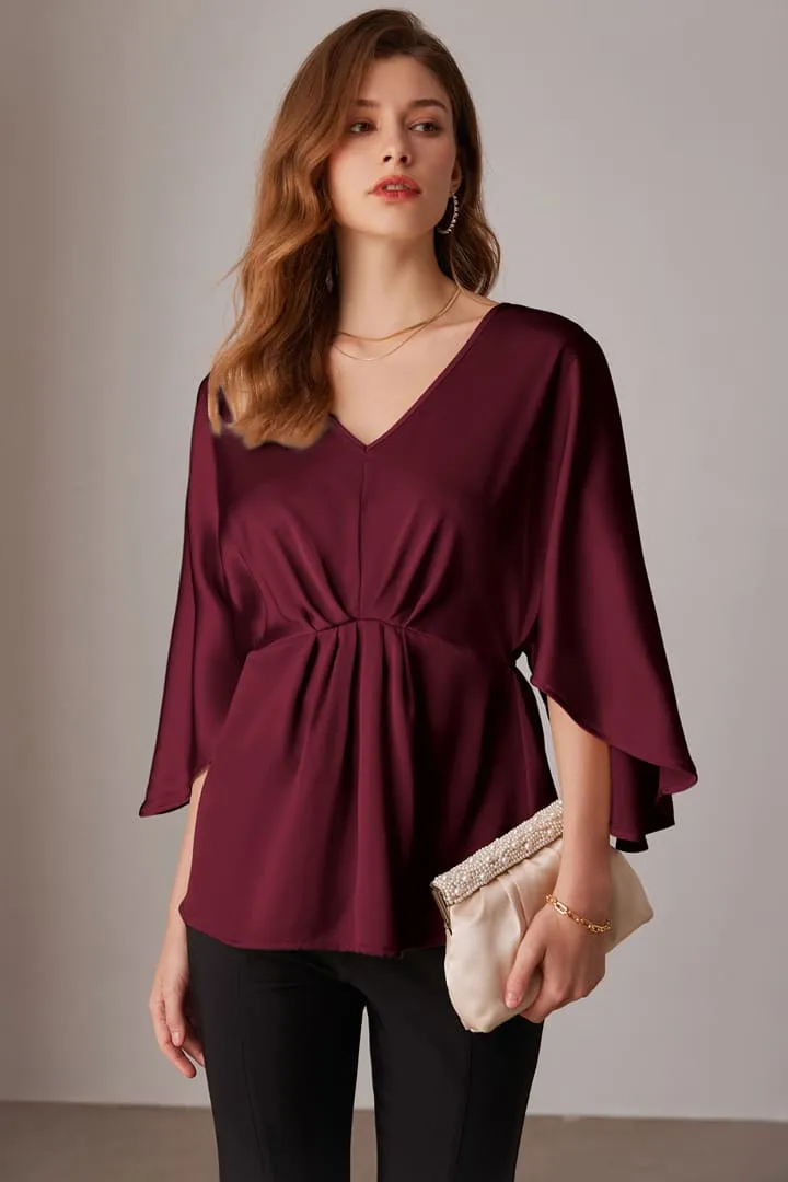 Satin Silk Peplum Ruffle 3/4 Sleeve Tops sold by Grace Karin product image thumbnail 5