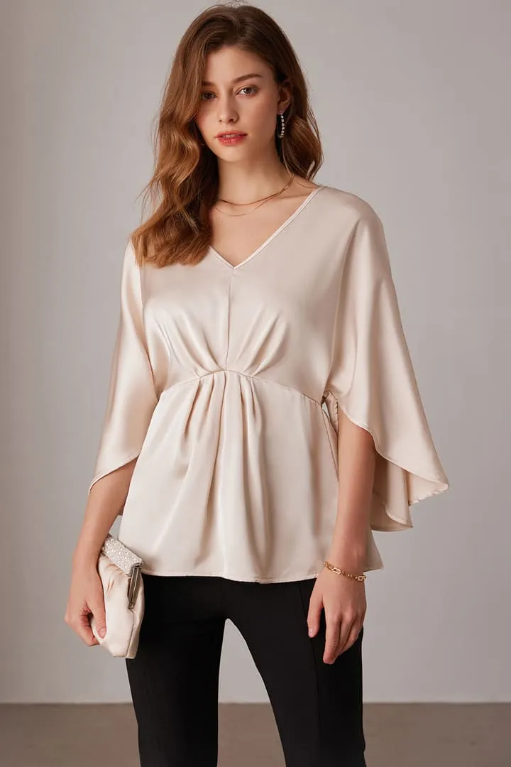 Satin Silk Peplum Ruffle 3/4 Sleeve Tops sold by Grace Karin product image thumbnail 2