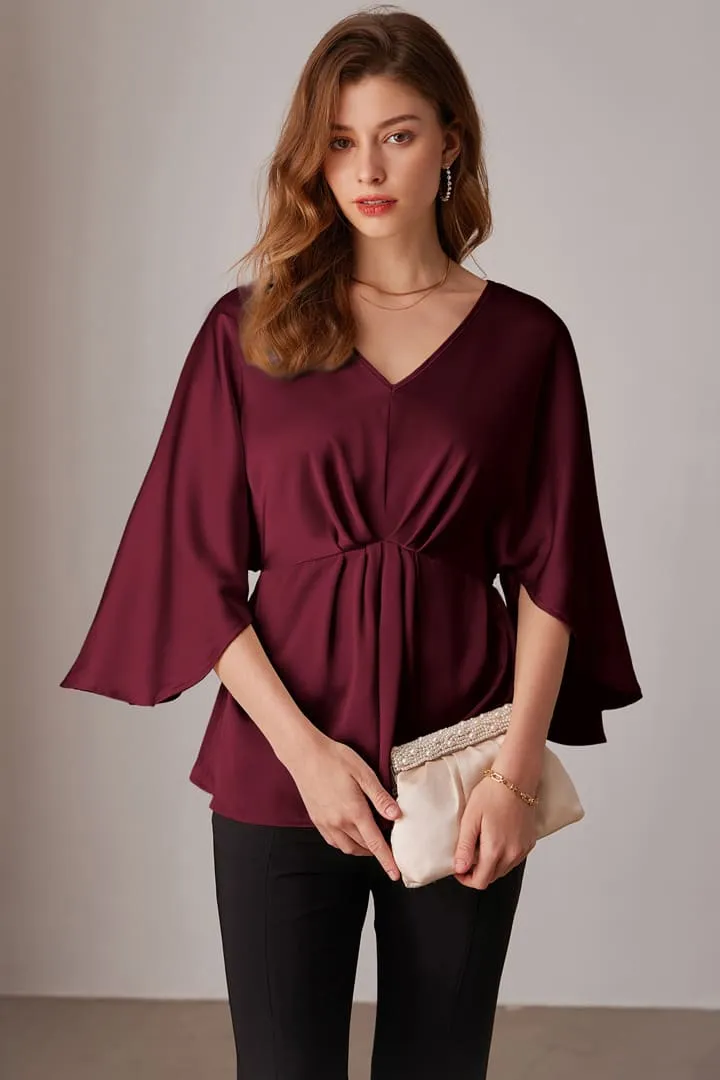 Satin Silk Peplum Ruffle 3/4 Sleeve Tops sold by Grace Karin product image thumbnail 4