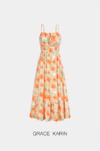 GRACE KAIRN  Maxi Cami-Dress Spaghetti Straps Ruched Bodice sold by Grace Karin