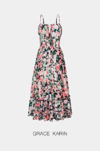 GRACE KAIRN  Maxi Cami-Dress Spaghetti Straps Ruched Bodice sold by Grace Karin