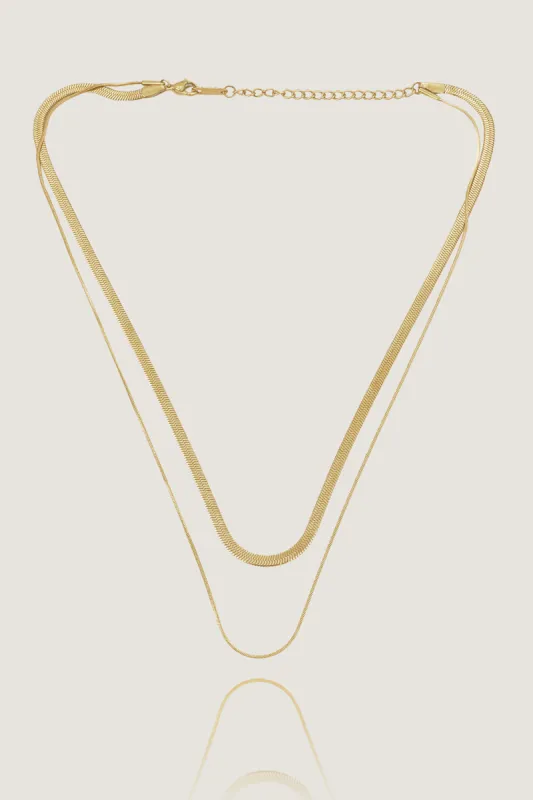 Double Layer Snake Bone Chain Necklace made by Grace Karin