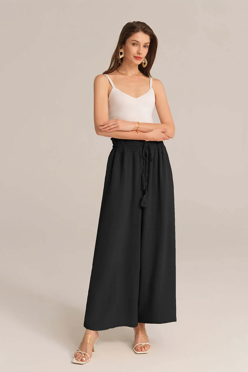 Bohemia Elastic Drawstring Waist Wide-leg Pants sold by Grace Karin product image thumbnail 3