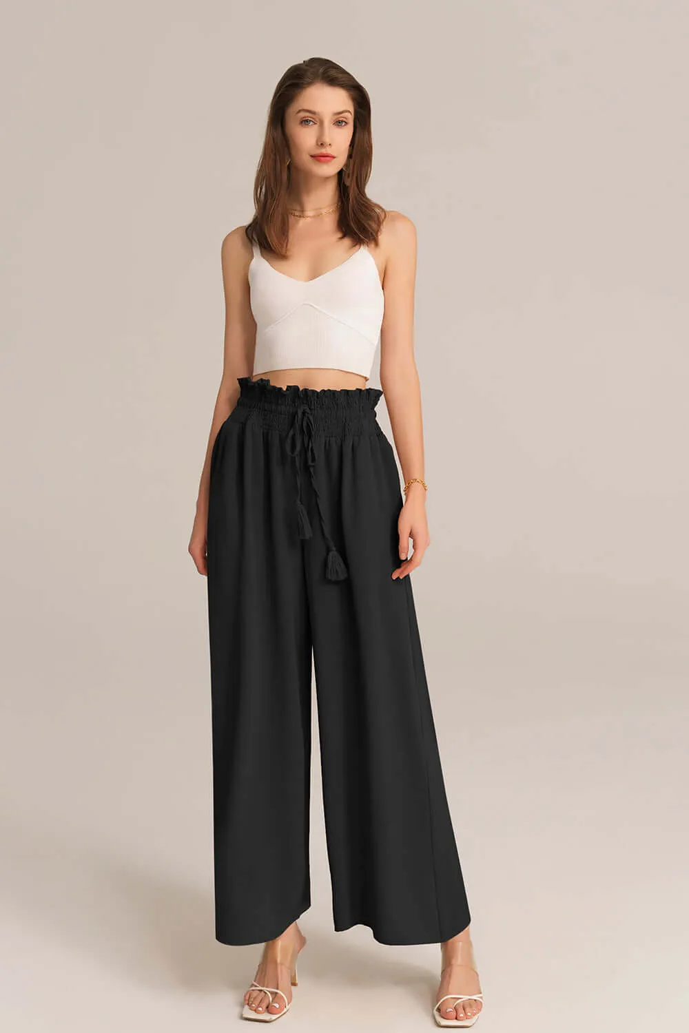 Bohemia Elastic Drawstring Waist Wide-leg Pants sold by Grace Karin product image thumbnail 2