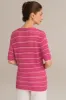 Hollowed-out Short Sleeve V-Neck Stripped Knitted Cardigan - Pink sold by Grace Karin