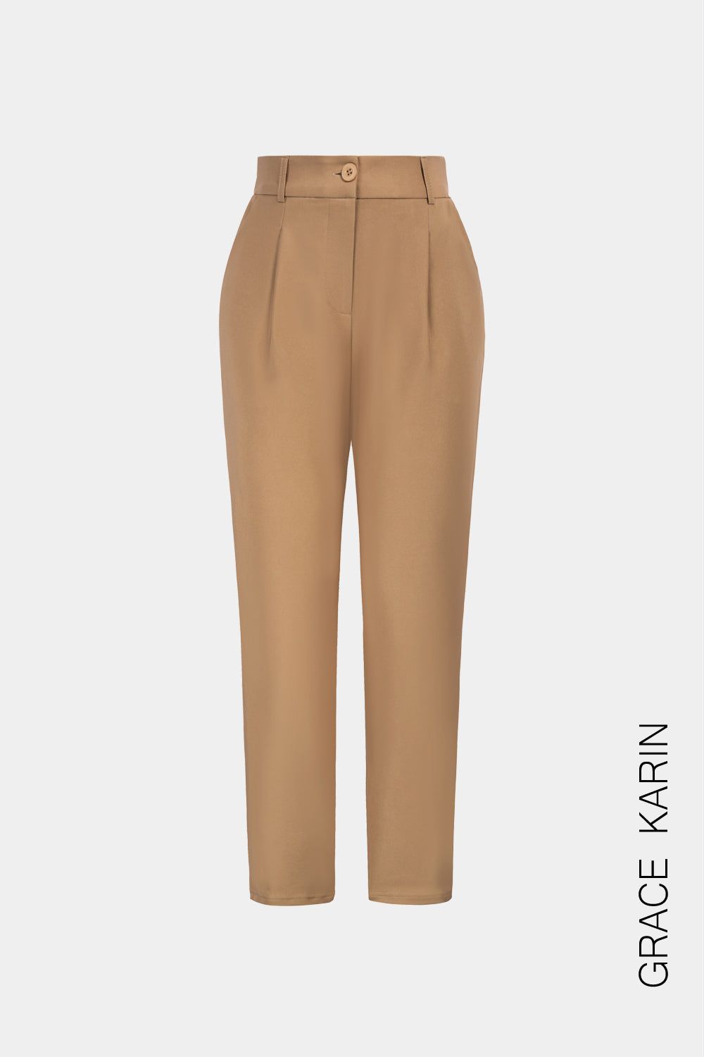 GRACE KARIN High Waist Ankle Pants OL Solid Color Elastic Waist Work Pants sold by Grace Karin