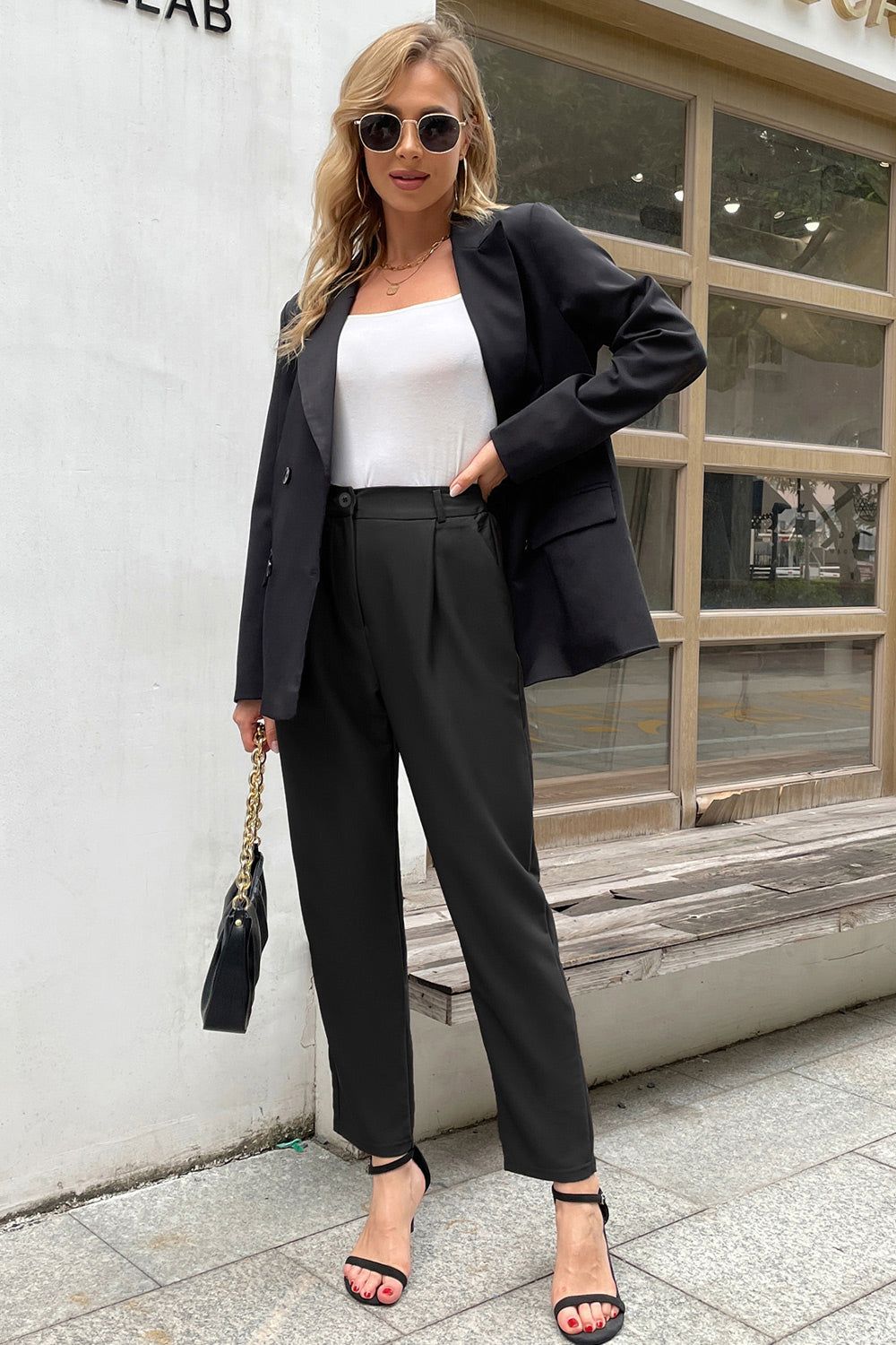 GRACE KARIN High Waist Ankle Pants OL Solid Color Elastic Waist Work Pants sold by Grace Karin product image thumbnail 6