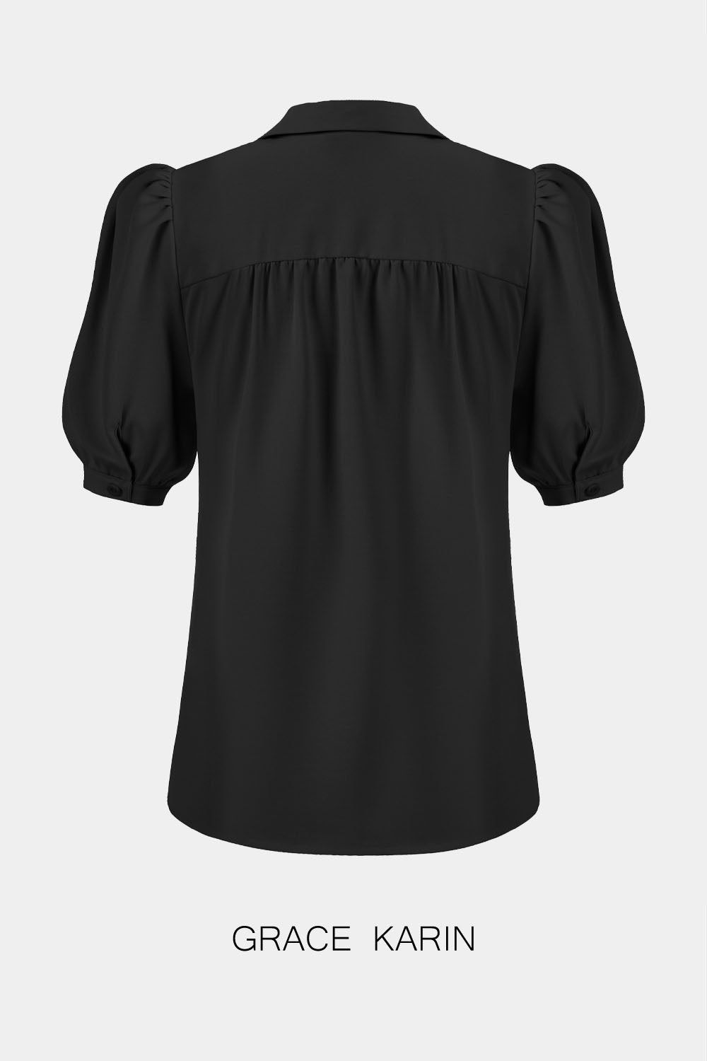 【$19.99 Flash Sale!】GRACE KARIN Puffed Sleeves Button Pleated Back Tops sold by Grace Karin product image thumbnail 2
