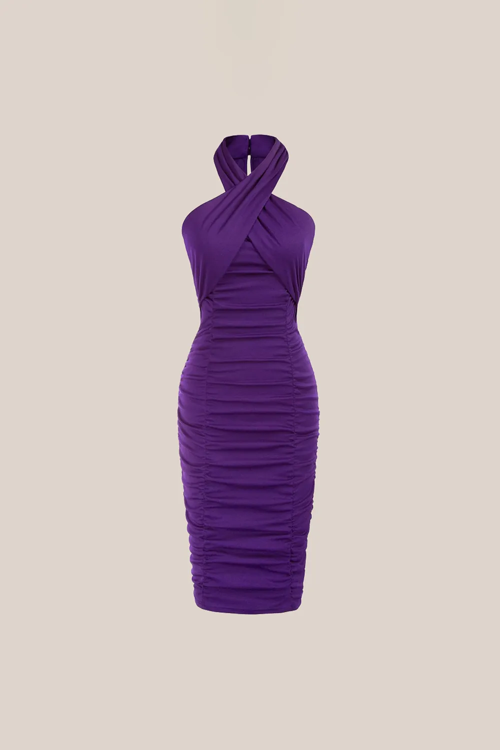 Ruched Halterneck Knee Length Bodycon Dress sold by Grace Karin