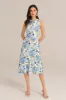 Sleeveless Cowl Neck Hollowed-out Back Dress - Blue sold by Grace Karin