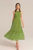 Ruched Halterneck Flared A-Line Dress - Green sold by Grace Karin