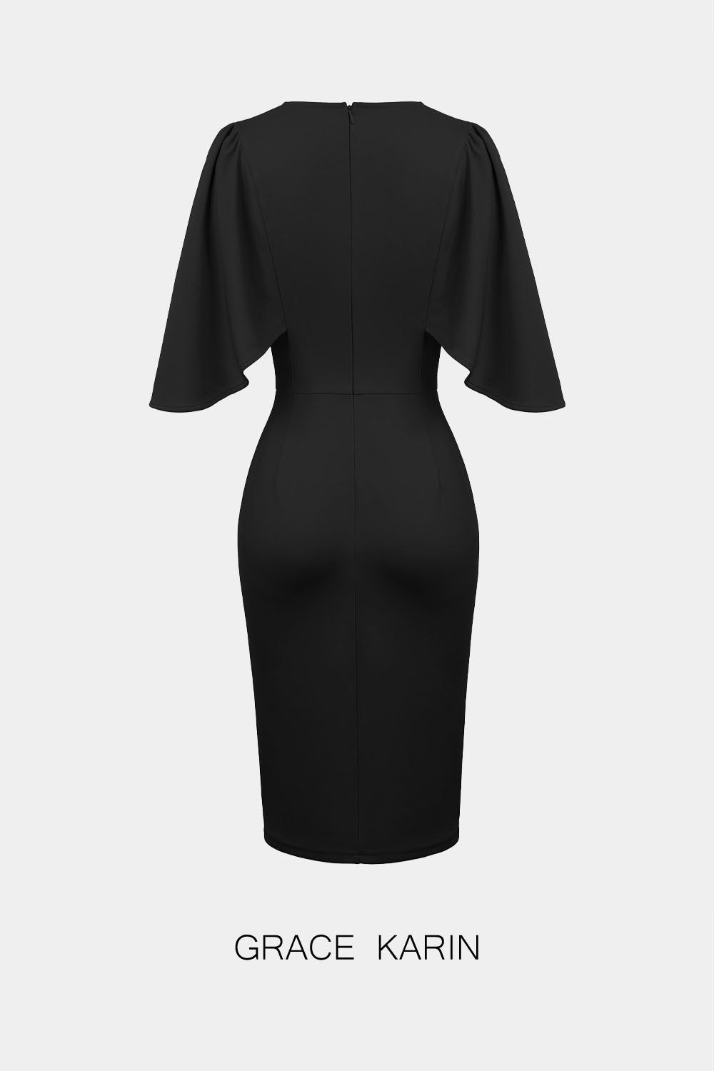 【$19.99 Flash Sale!】GRACE KARIN 3/4 Ruffle Sleeve Bodycon Dress sold by Grace Karin product image thumbnail 2