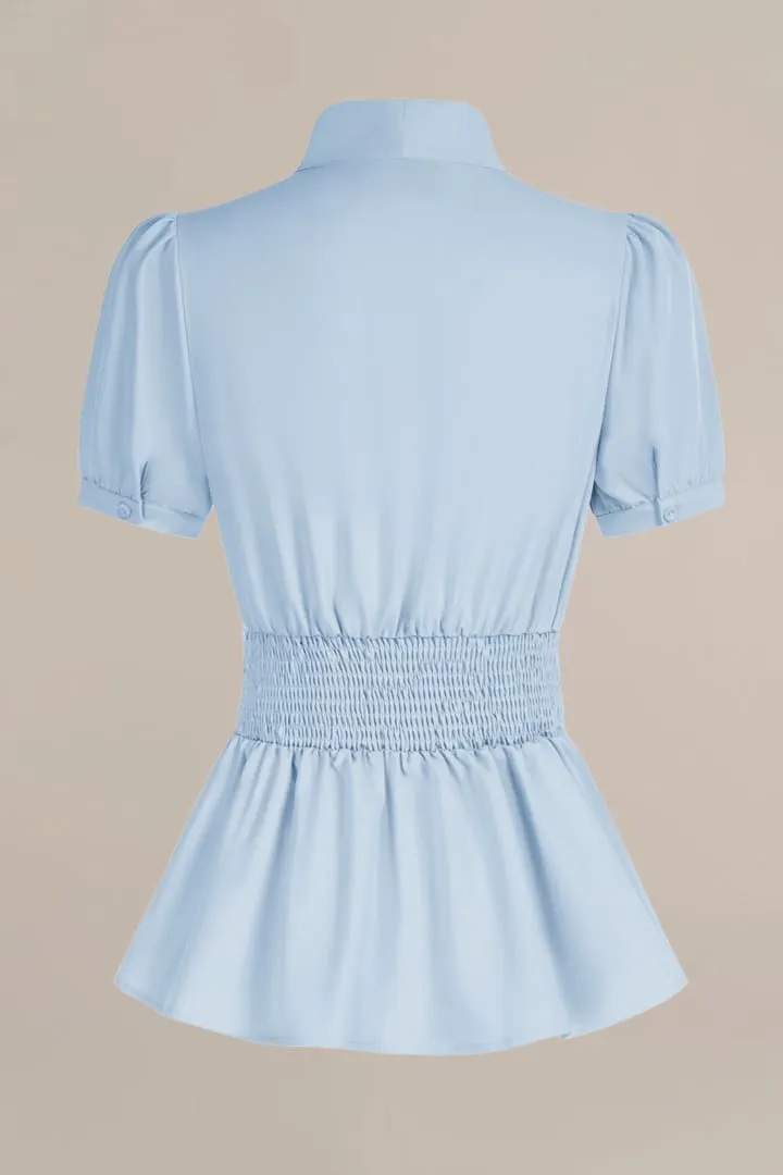 Puff Sleeve Bow Tie Collar Short Sleeve Top sold by Grace Karin product image thumbnail 2