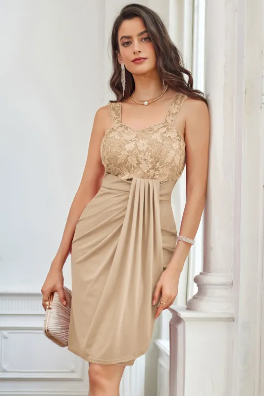 GK Contrast Fabric Sweetheart Neck Below Knee  Party Dress sold by Grace Karin