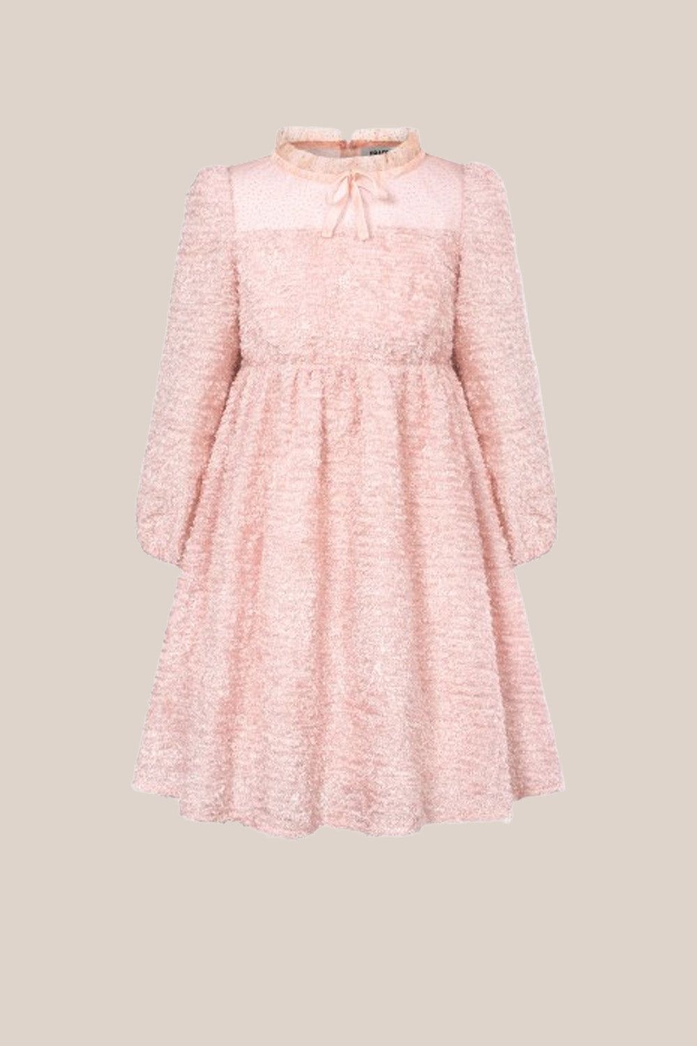 GK Kids Mesh Patchwork Dress Long Sleeve Crew Neck Elastic Waist A-Line Dress sold by Grace Karin