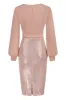 Sequin Long Sleeve Elegant Cocktail Party Dresses  - Pink sold by Grace Karin