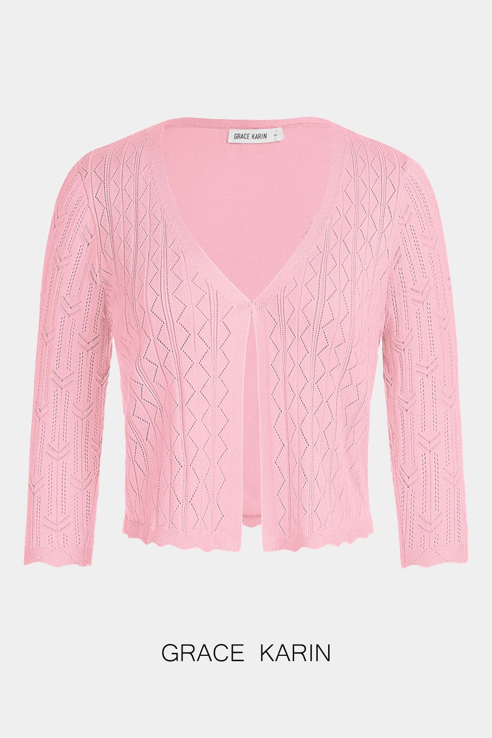 GRACE KARIN Hollowed-out Textured Cropped Knitwear Cardigan Sweater sold by Grace Karin product image thumbnail 5