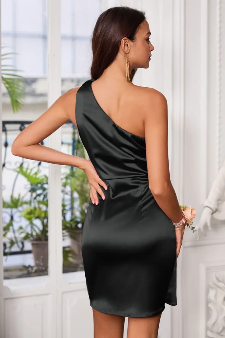 Satin One Shoulder Tie Waist Party Mini Dresses sold by Grace Karin product image thumbnail 4