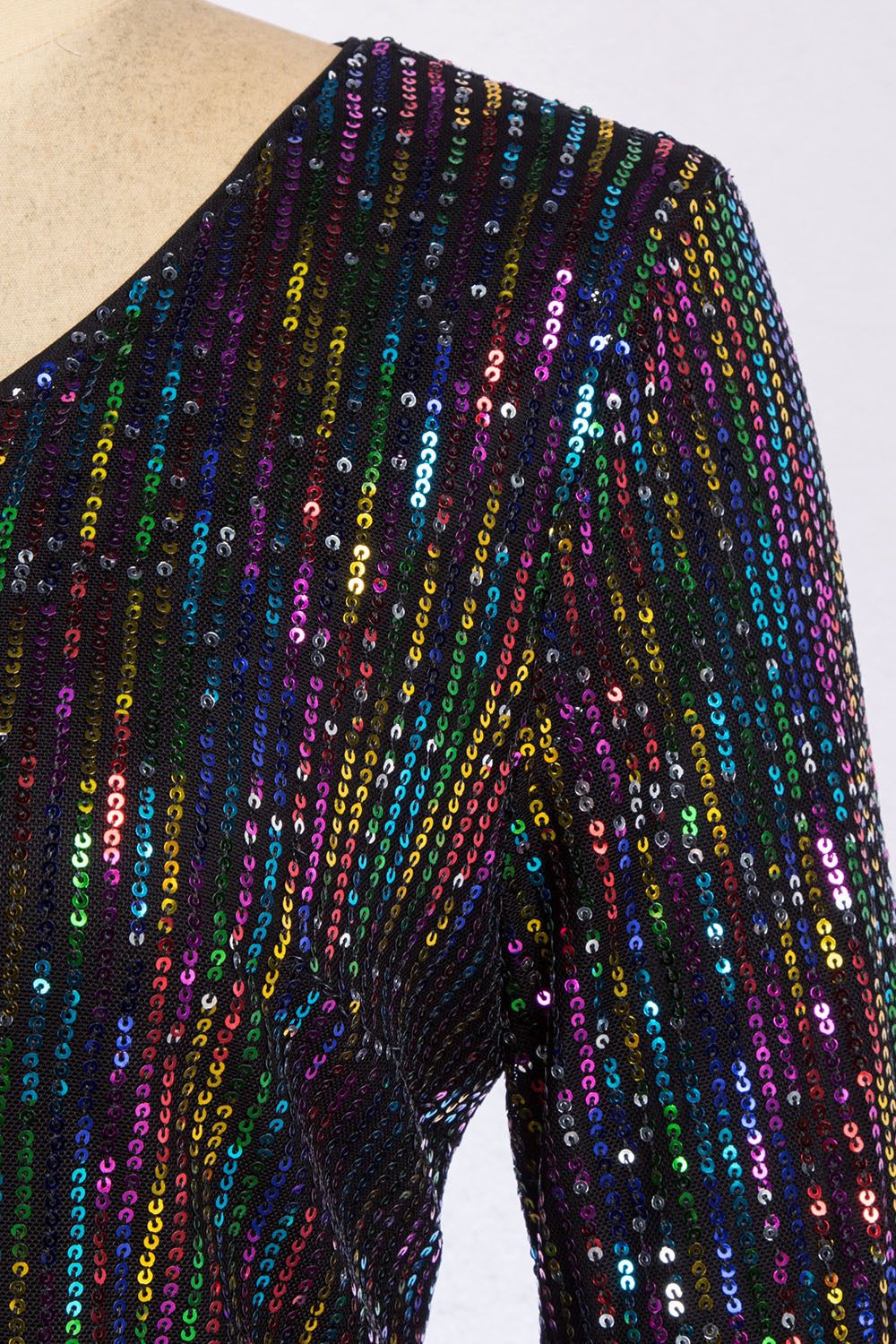 GRACE KARIN Women Sequined Cut-out Tops 3/4 Bell Sleeve V-Neck Hip Length Party Tops sold by Grace Karin product image thumbnail 6