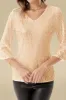 GRACE KARIN Women Sequined Cut-out Tops 3/4 Bell Sleeve V-Neck Hip Length Party Tops sold by Grace Karin