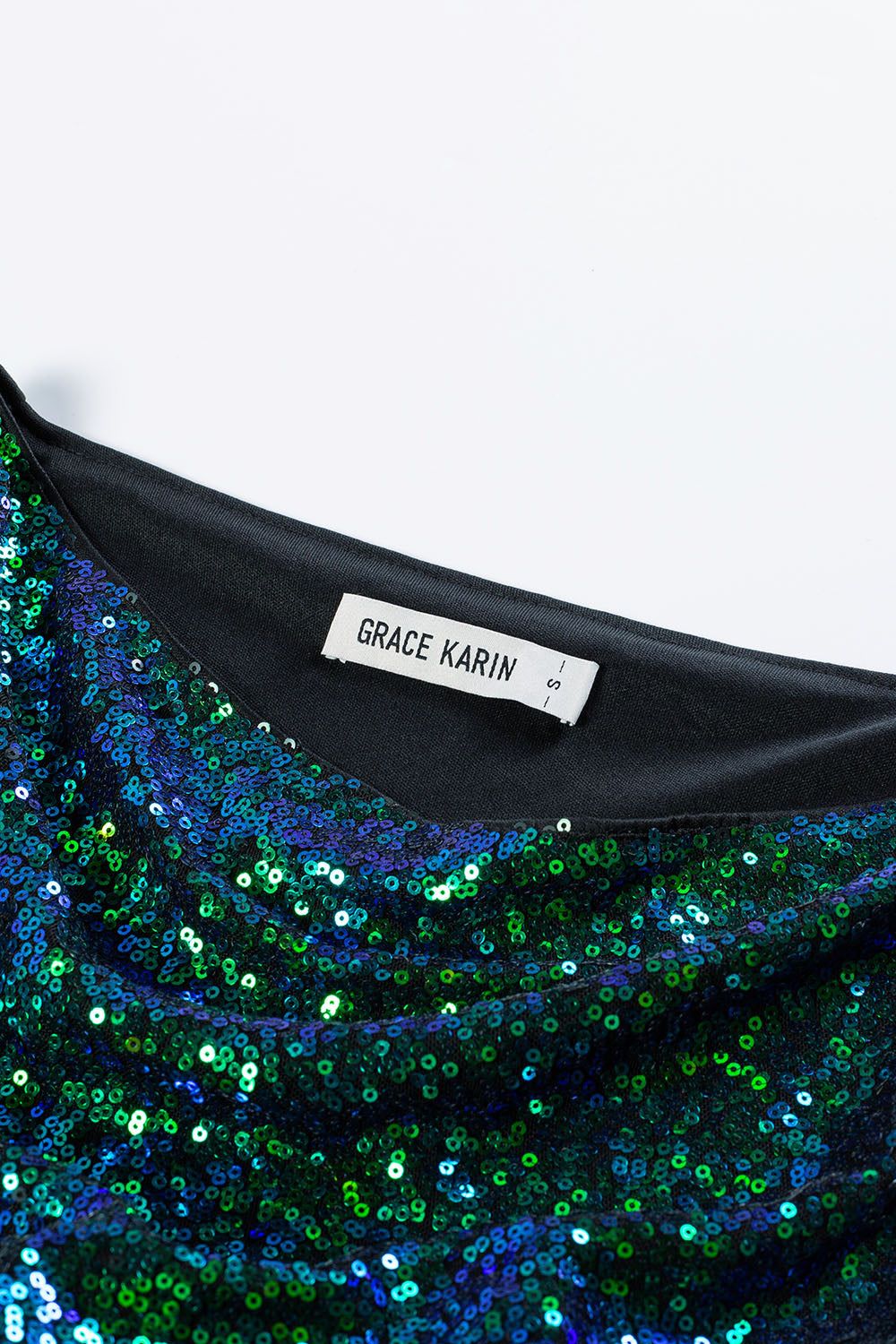 GK Women Sequined Party Dress Asymmetric Short Sleeve Cowl Neck Bodycon Dress sold by Grace Karin product image thumbnail 11