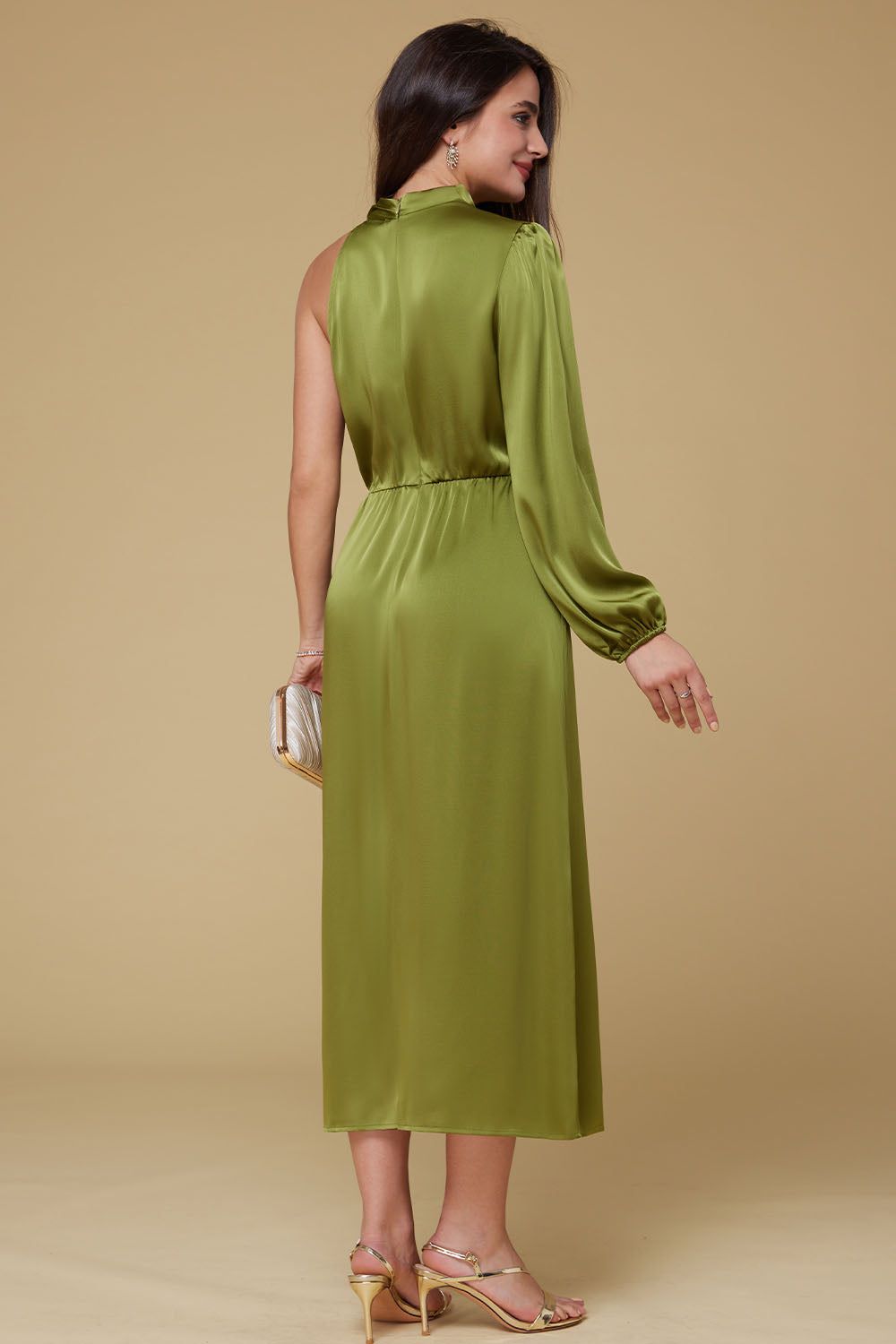 GK Women Single Sleeve Party Dress Long Sleeve Elastic Waist Straight Dress sold by Grace Karin product image thumbnail 4