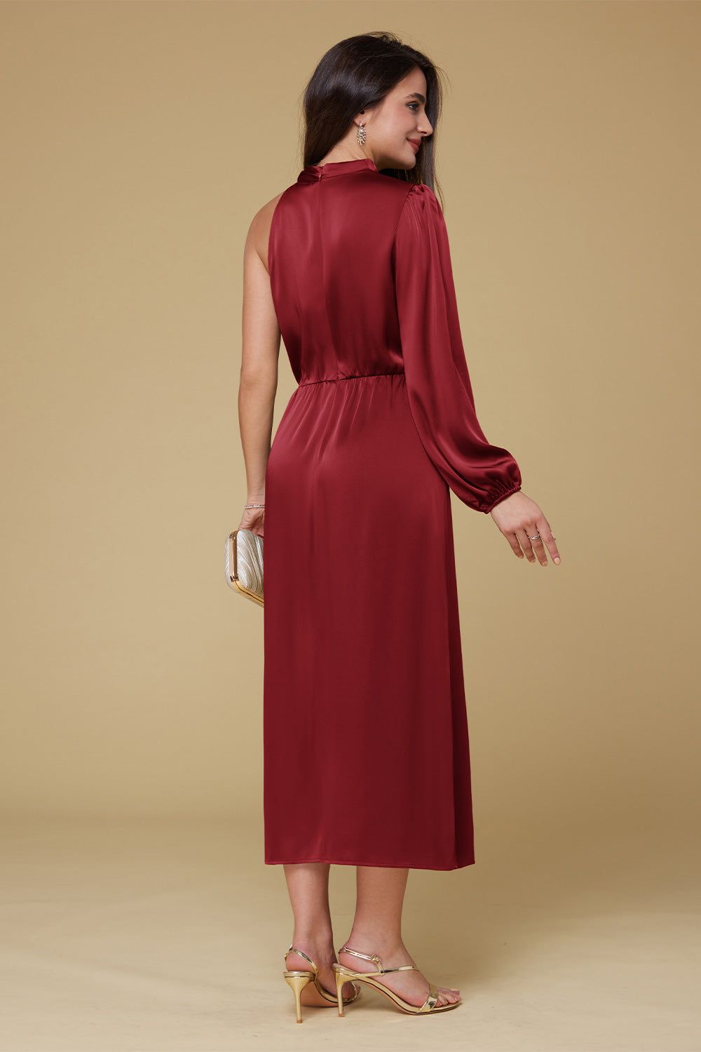 GK Women Single Sleeve Party Dress Long Sleeve Elastic Waist Straight Dress sold by Grace Karin product image thumbnail 11