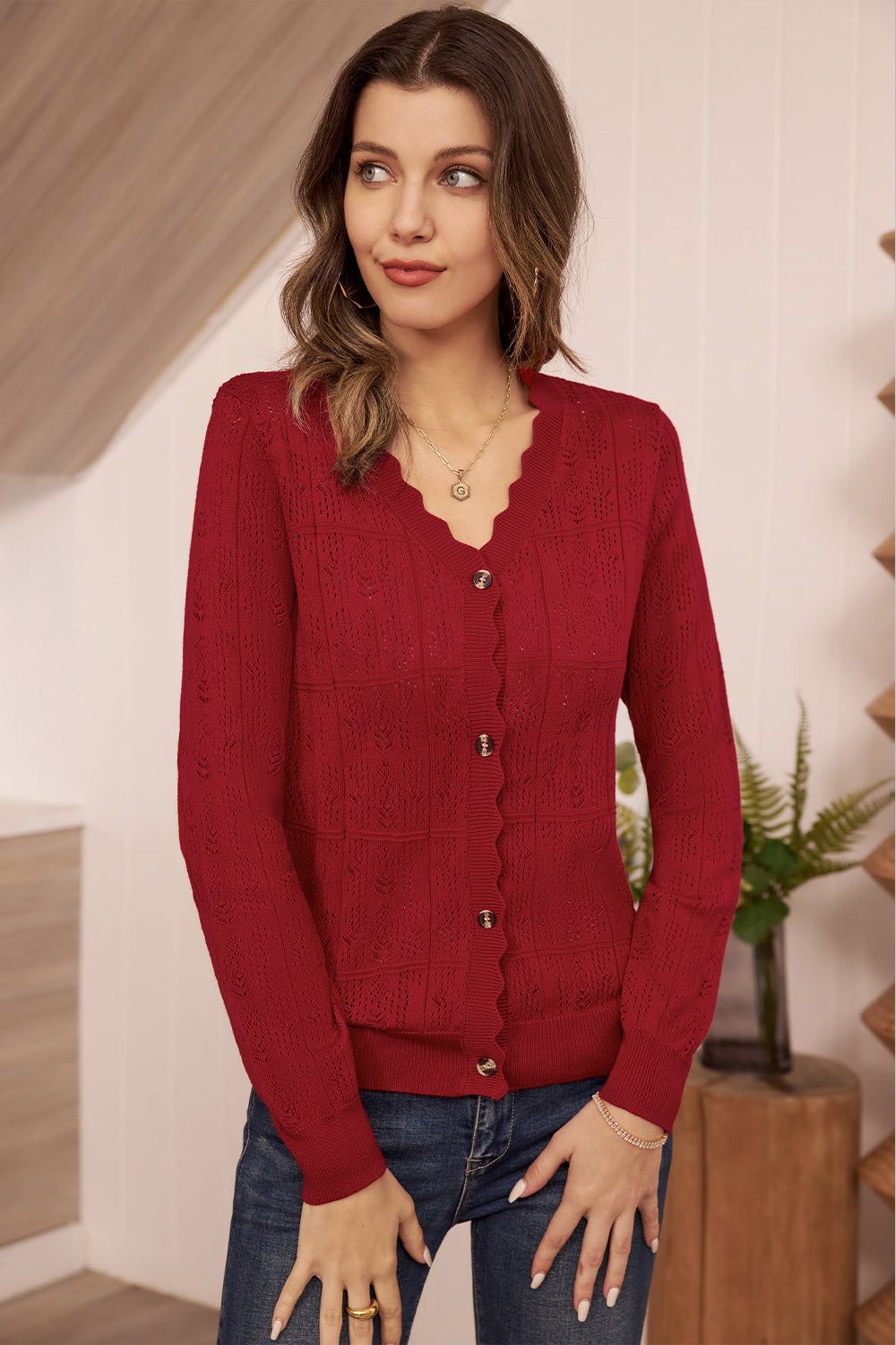 GRACE KARIN Hollowed-out Textured Knitwear Shirts sold by Grace Karin product image thumbnail 2