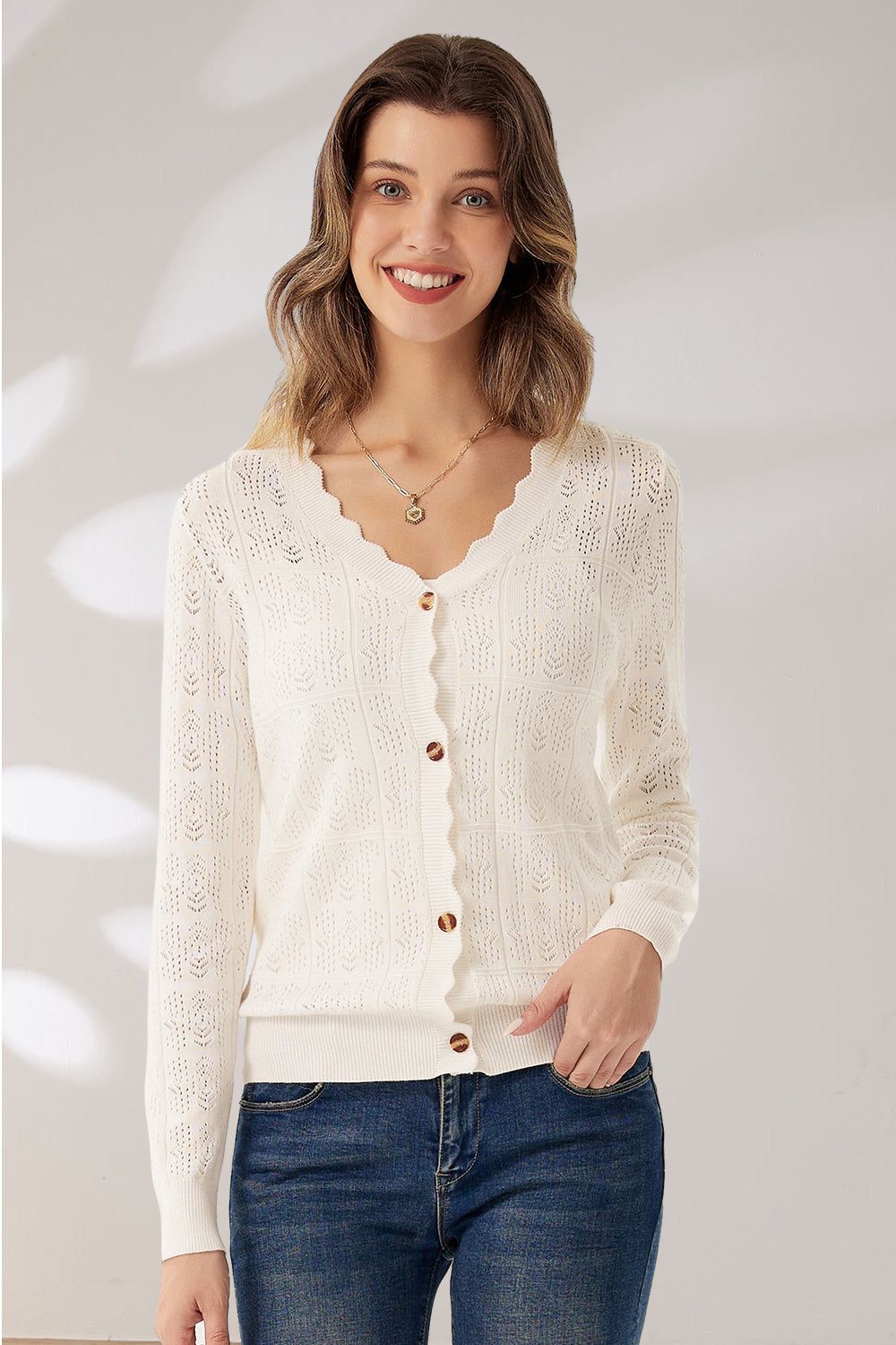 GRACE KARIN Hollowed-out Textured Knitwear Shirts sold by Grace Karin product image thumbnail 5