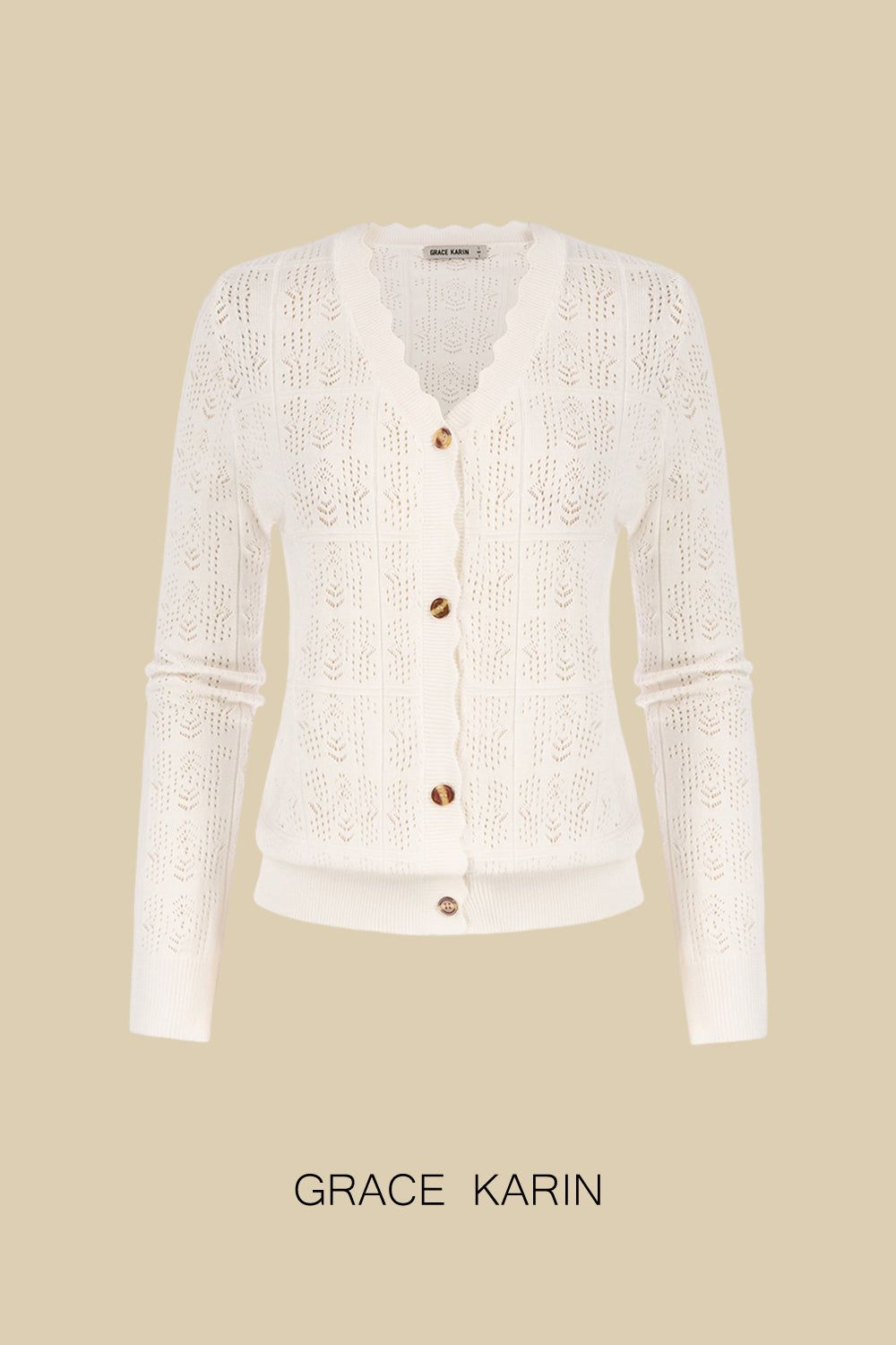 GRACE KARIN Hollowed-out Textured Knitwear Shirts sold by Grace Karin product image thumbnail 4