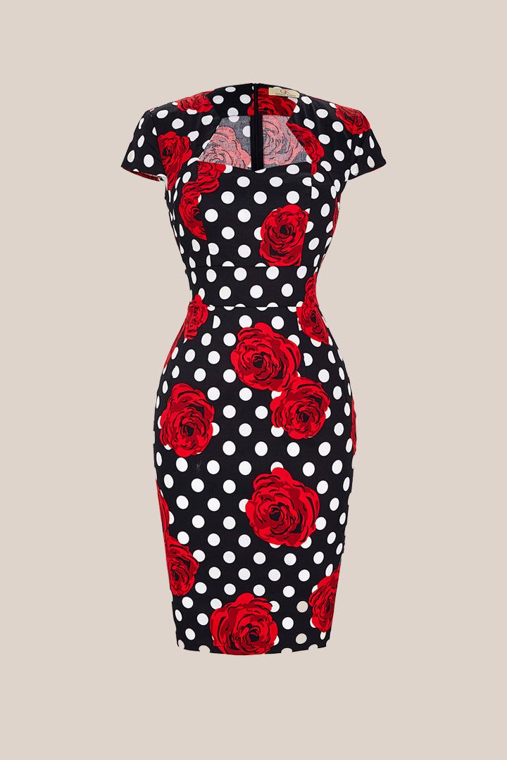 Vintage Cap Sleeve Pencil Dress - Red sold by Grace Karin