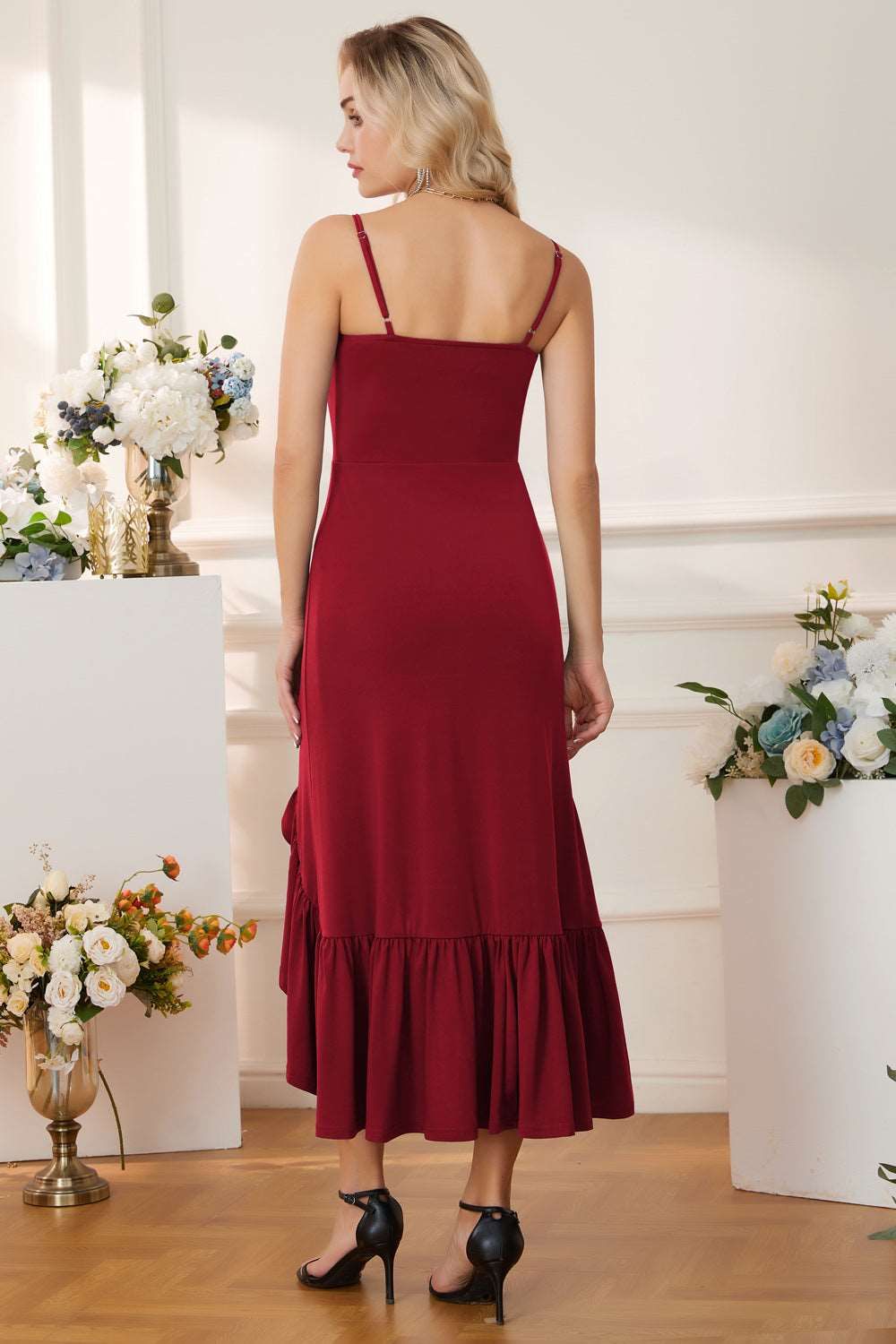 GRACE KARIN Cowl Neck Irregular Ruffled Hem Dress sold by Grace Karin product image thumbnail 2