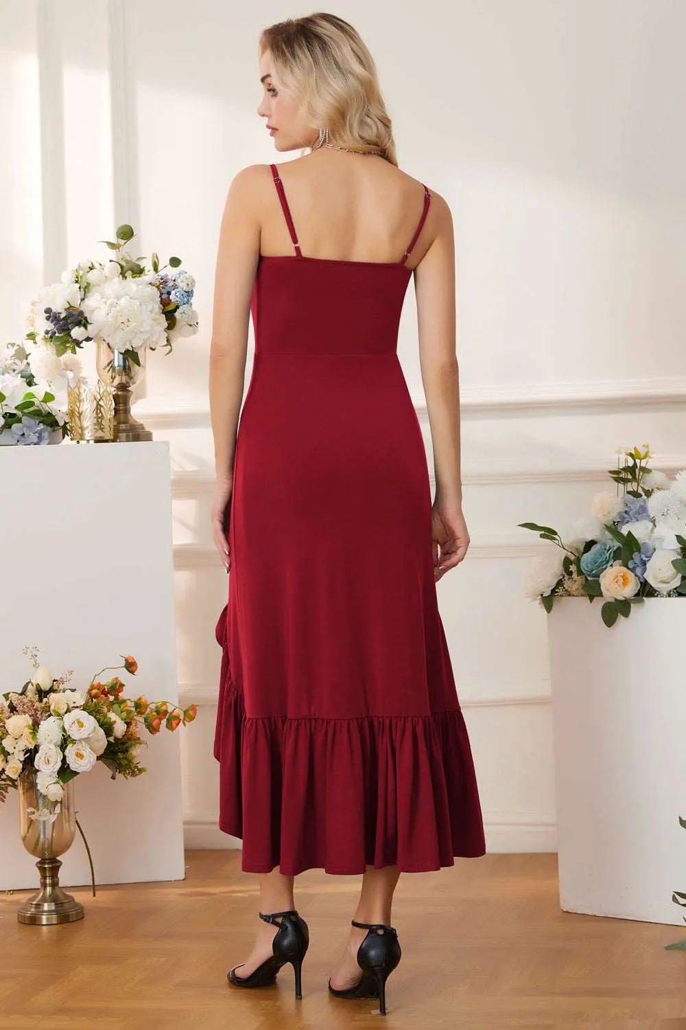 GRACE KARIN Cowl Neck Irregular Ruffled Hem Dress sold by Grace Karin product image thumbnail 2