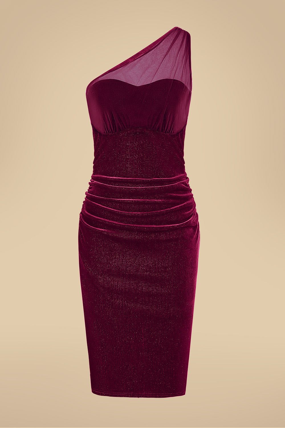 GK Women Mesh Patchwork Party Dress One-Shoulder Back Slit Bodycon Dress sold by Grace Karin product image thumbnail 2